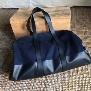 EVERLANE Dipped Twill/Leather Weekender Duffel Bag